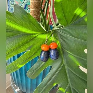 Handmade Lapis Lazuli & Howlite Earrings – Balance, Clarity & Calm